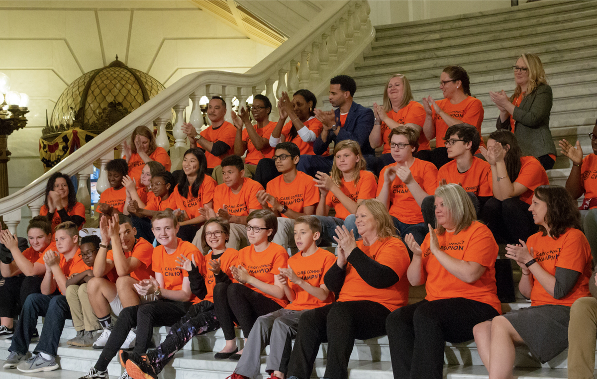 middle and high school students at bullying prevention rally 2019