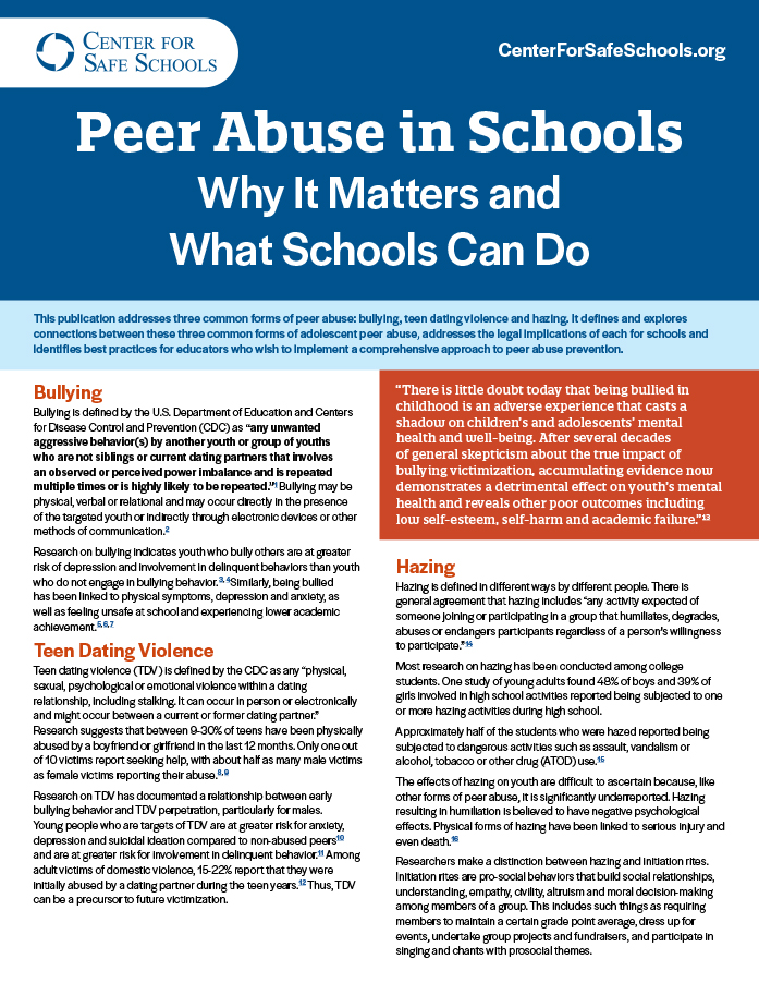 cover Peer Abuse in Schools: Why It Matters and What Schools