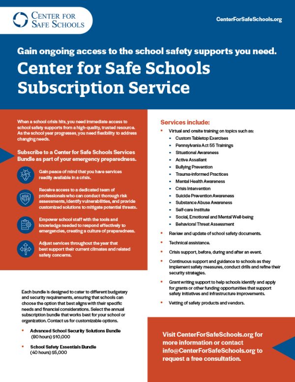 CSS Subscription Services - Center for Safe Schools